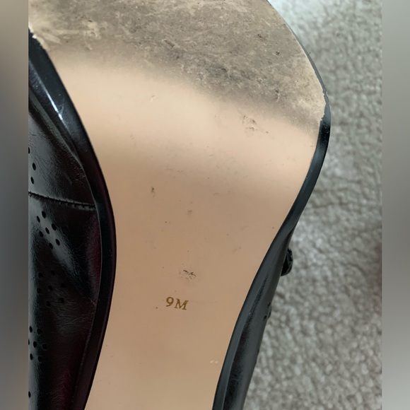 Black Embossed Open Toe Heels - Picture 5 of 6